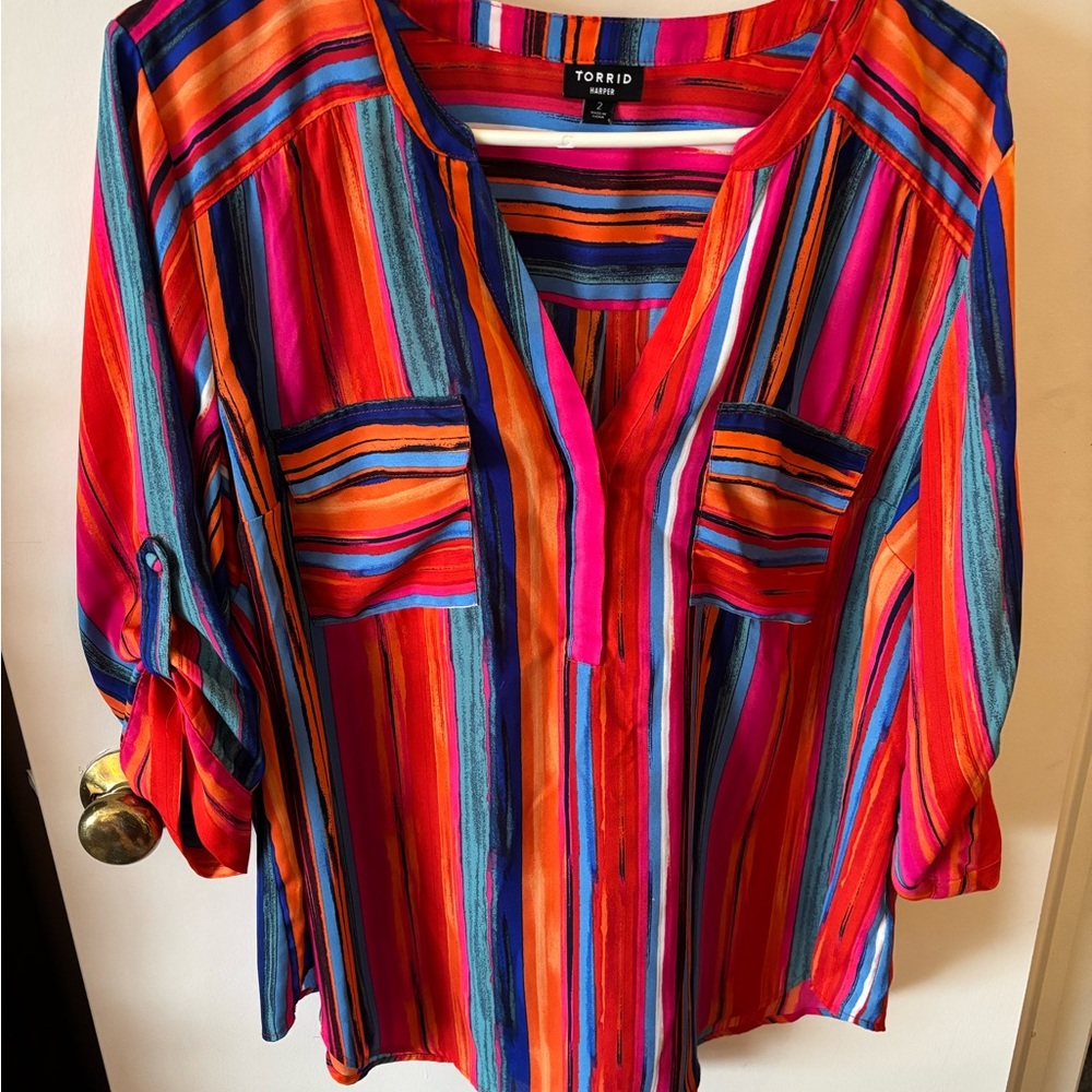 Torrid Harper Women's Multicolor Striped Top